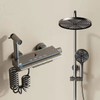 Gun Grey Thermostatic Hot Cold Wall Mounted Piano Key Shower Set Bathroom 12 Inch Shower Head Piano Shower Set