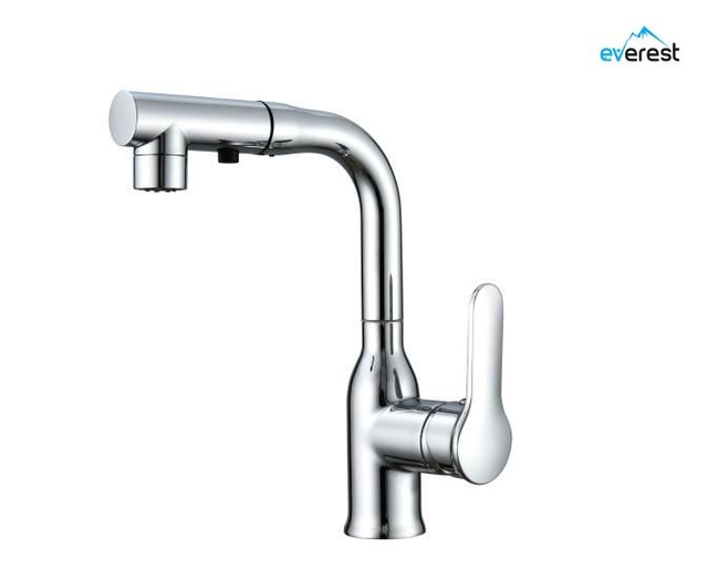 Hot Cold Single Handle Brass Pull Out Black Basin Mixer Faucets Modern