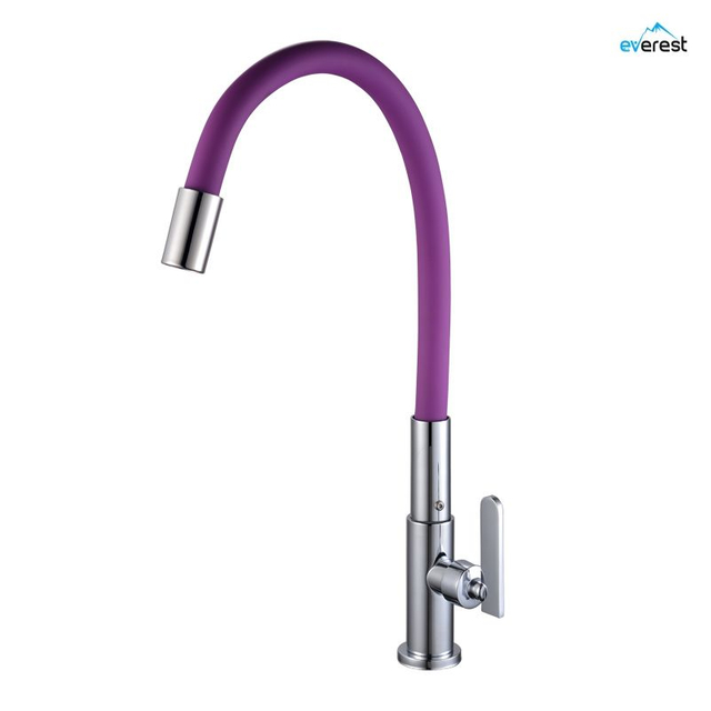 360 Degree Rotation Stainless Steel Colorful Flexible Hose Mixed Kitchen Faucet Cold Hot Water Mixer Sink Taps