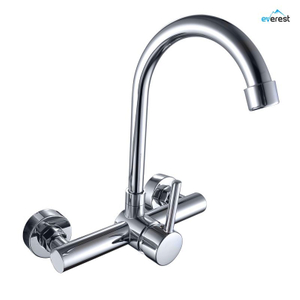 Double Hole 304 Stainless Steel Kitchen Wall-mounted Sink Faucet