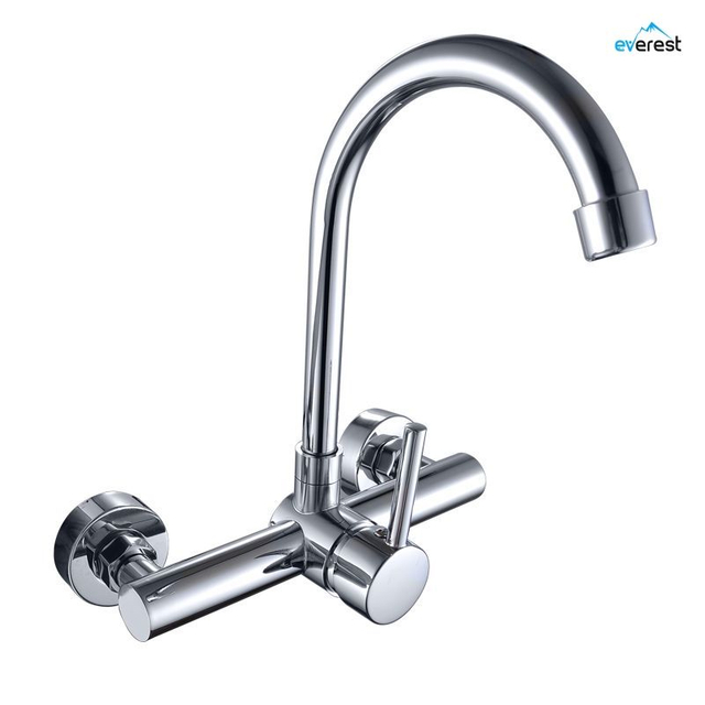 Double Hole 304 Stainless Steel Kitchen Wall-mounted Sink Faucet