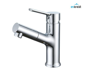 Factory Supplier Bathroom Sanitary Ware Deck Mounted Brass Pull Out Water Basin Faucet For Single Lever Basin Faucet