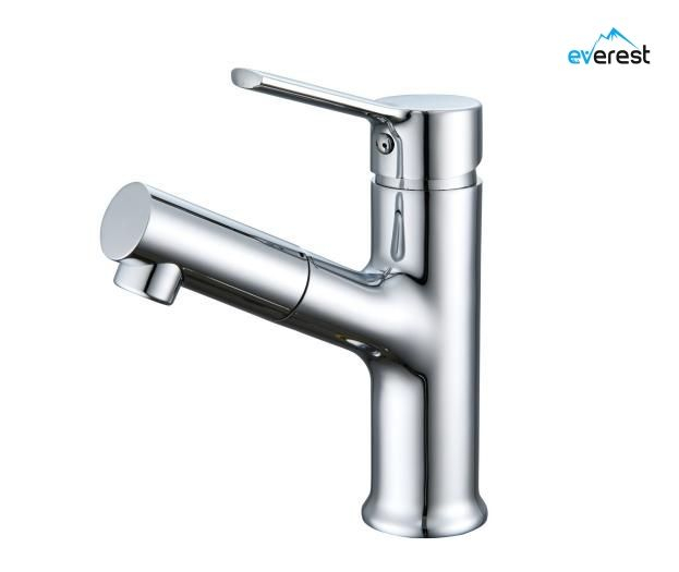 Factory Supplier Bathroom Sanitary Ware Deck Mounted Brass Pull Out Water Basin Faucet For Single Lever Basin Faucet
