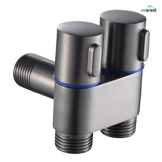 Gun Grey Toilet Partner Full Copper Core Black Double Control One In Two Out Triangle Valve One Point Two Spray Gun Faucet