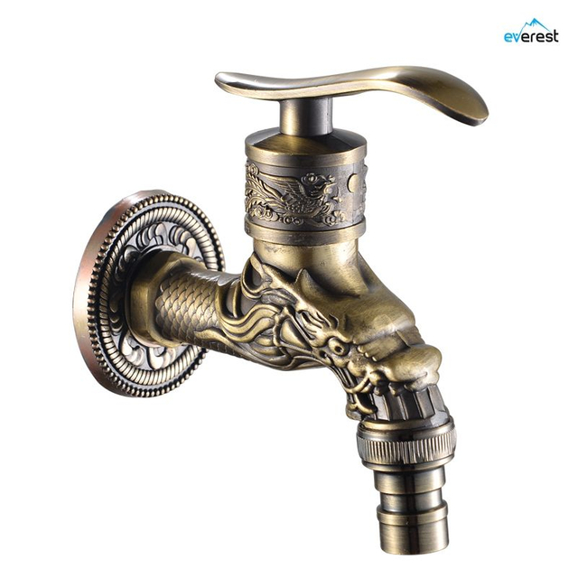 Household Commonly Used Wall -Mounted Zinc Alloy Outdoor Small Faucet Practical Decoration Antique Bronze Faucet Garden