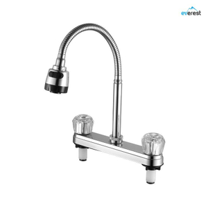 South American style faucet chrome double handle wash basin faucet sink mixer cold and hot water kitchen faucet