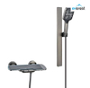 Fashionable Luxury Gun Gray Color Shower Set High Quality Thermostatic 2 Function Shower Set Full Copper Faucet Wholesale Price